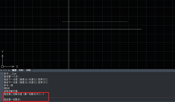 CAD��������һ��ֱ�ߴ�ĳ���ж�