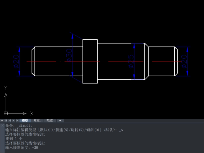 CAD�����༭��ע�ߴ���ߵ���б��